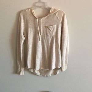 Pale yellow shirt with hood